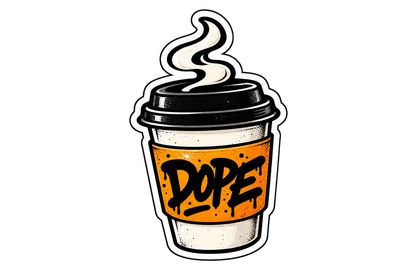 DOPE sticker: Coffee first
