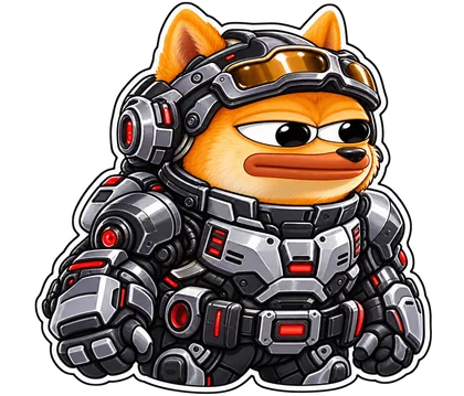 DOPE sticker: Armored cyborg