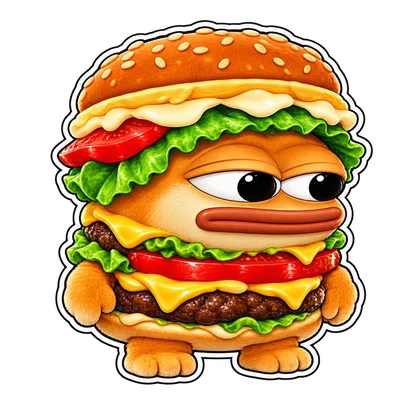 DOPE sticker: Burger suit