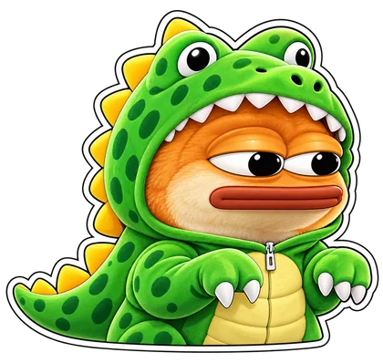 DOPE sticker: Green dino hoodie