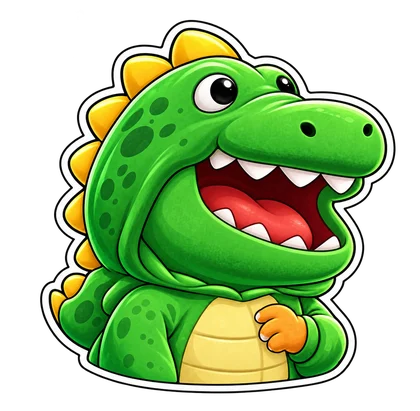 DOPE sticker: Green dino pal