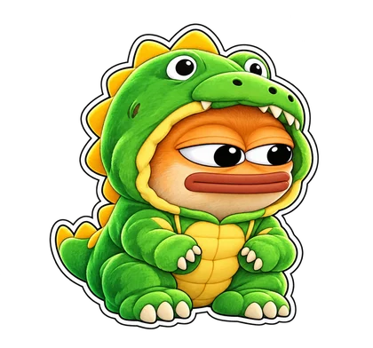 DOPE sticker: Little green dino