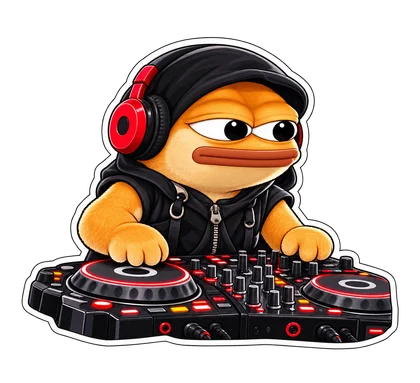 DOPE sticker: Red-headphone DJ