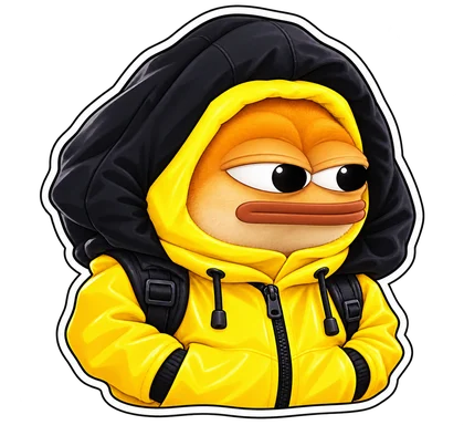 DOPE sticker: Yellow raincoat