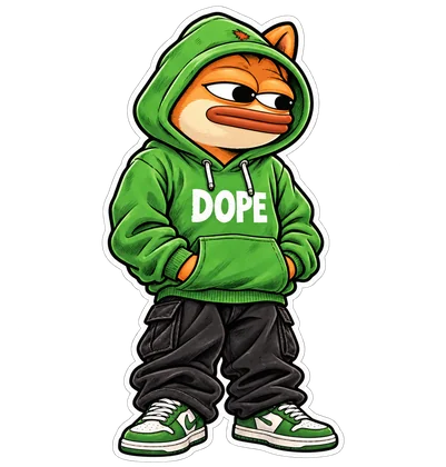 DOPE sticker: Green hoodie