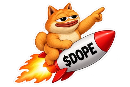 DOPE sticker: Moon rocket